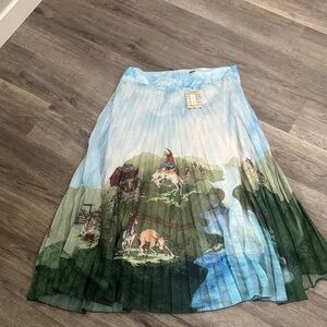 Tasha Polizzi Blue and Green Scenic Maxi Skirt